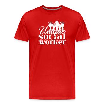 Social Worker Quote Unique Social Work - Männer Premium Bio T-Shirt - Rot - Vorne - Damien (186cm)