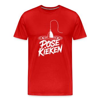 Pêche, Dicton, Pose - T-shirt bio Premium Homme - rouge - Devant - Damien (186cm)