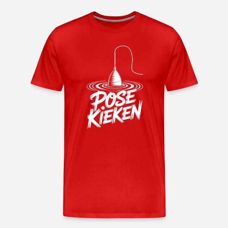 Angeln Spruch Pose - Männer Premium Bio T-Shirt - Rot