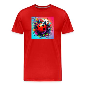 coccinelle - T-shirt bio Premium Homme - rouge - Devant - Damien (186cm)