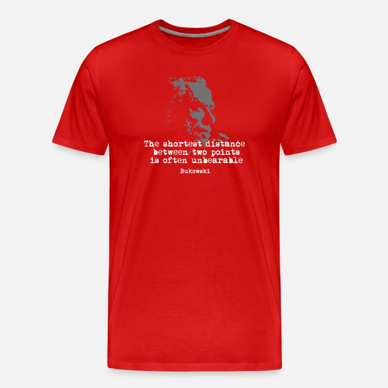 Bukowski-Zitat-Grunge-Typografie - Männer Premium Bio T-Shirt - Rot