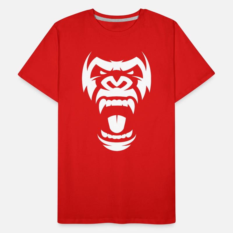 Aggressive Gorilla-Silhouette Männer Premium Bio T-Shirt