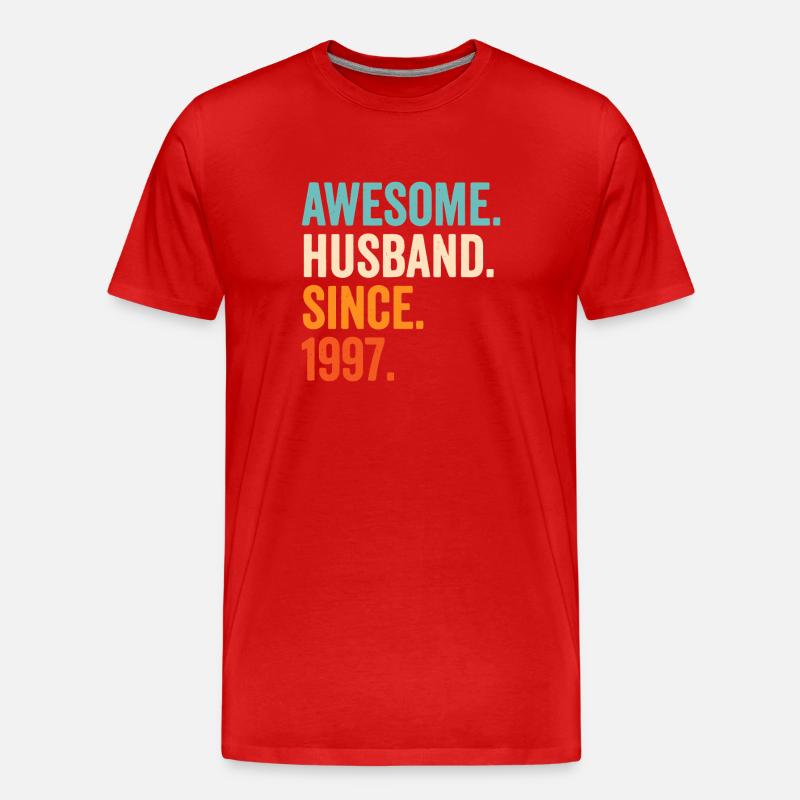 Großartiger Ehemann seit 1997 - Männer Premium Bio T-Shirt - Rot