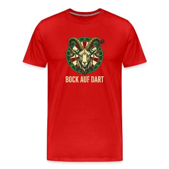 Bock auf Dart Lustige Ziege Dartspieler - Männer Premium Bio T-Shirt - Rot - Vorne - Damien (186cm)