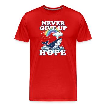 Never give up Hope  - Männer Premium Bio T-Shirt - Rot - Vorne - Damien (186cm)