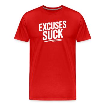 Ausreden sind furchtbar - Männer Premium Bio T-Shirt - Rot - Vorne - Damien (186cm)