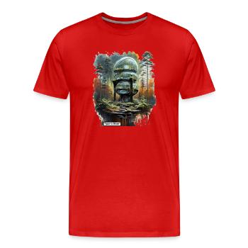 Raum in Woods Dome - Männer Premium Bio T-Shirt - Rot - Vorne - Damien (186cm)