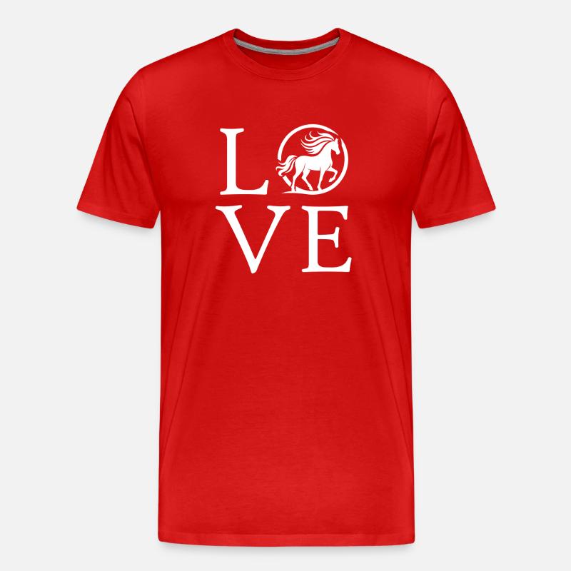 Pferdeliebe  - Männer Premium Bio T-Shirt - Rot