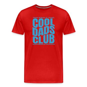 Club des papas cool - Cadeau de la fête des pères des papas - T-shirt bio Premium Homme - rouge - Devant - Damien (186cm)