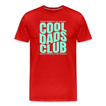 Fête des pères cadeau papa - Club des papas cool - T-shirt bio Premium Homme - rouge - Devant - Damien (186cm)
