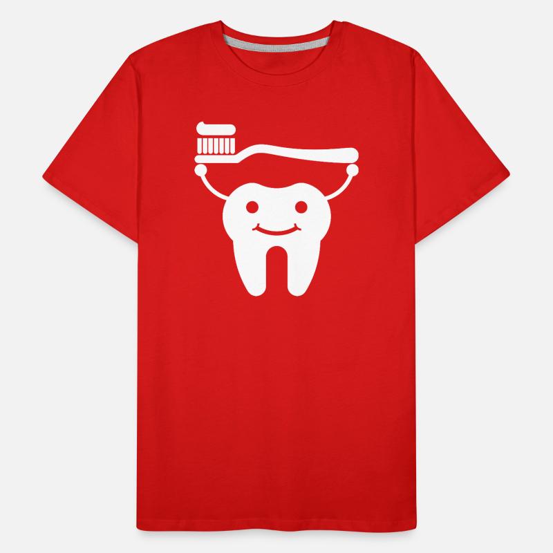 Dent avec brosse à dents et dentifrice T-shirt bio Premium Homme