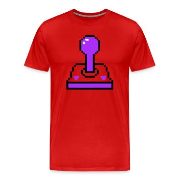 Arcade Joystick Retro Konsole - Männer Premium Bio T-Shirt - Rot - Vorne - Damien (186cm)