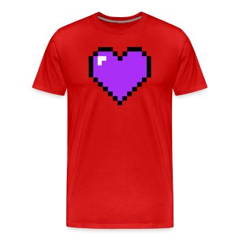 Santé 8-bit du cœur du Pixel - T-shirt bio Premium Homme - rouge - Devant - Damien (186cm)