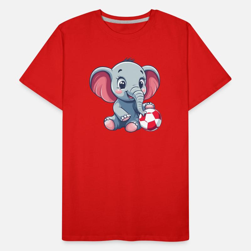 Éléphant mignon avec une balle T-shirt bio Premium Homme