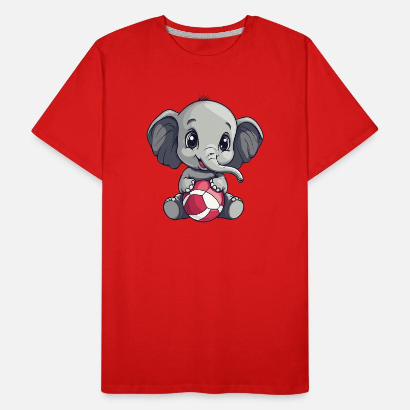 Kleiner Elefant mit Ball Männer Premium Bio T-Shirt