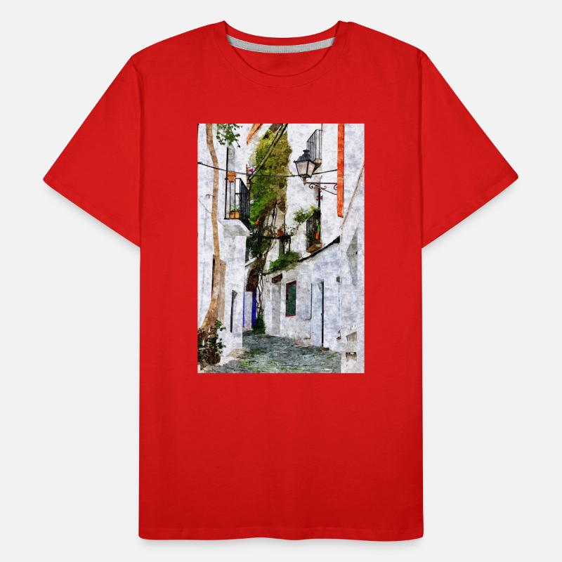 Schöne Stadt Cadaques in Spanien Männer Premium Bio T-Shirt