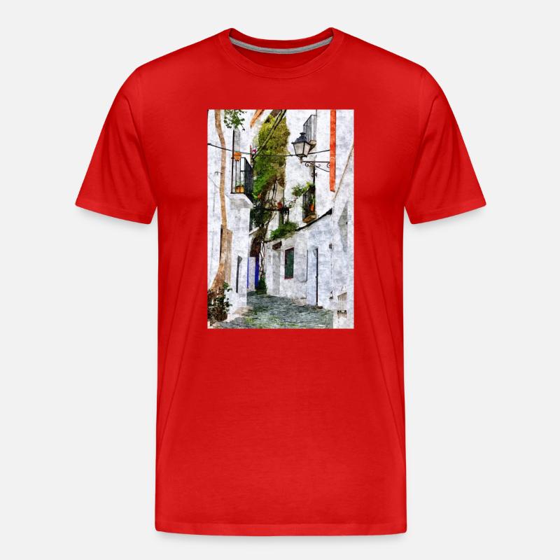 Schöne Stadt Cadaques in Spanien - Männer Premium Bio T-Shirt - Rot