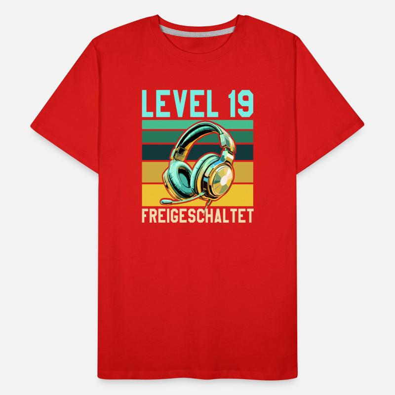 19. Geburtstag Junge Mädchen Gamer Level 19 Männer Premium Bio T-Shirt