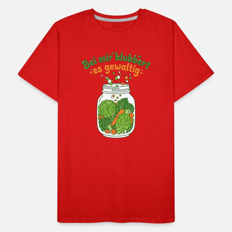Fermentation Vegetable Mason Jar Bubbling Men's Premium Organic T-Shirt