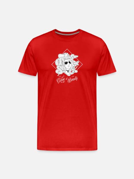 Méduse - La Malédiction de la Beauté - T-shirt bio Premium Homme - rouge