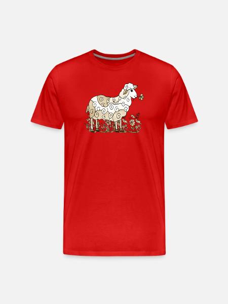 Sheep - Men's Premium Organic T-Shirt - red