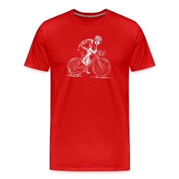 Rennradfahrer Skizze – Radsport Geschenk - Männer Premium Bio T-Shirt - Rot - Vorne - Damien (186cm)