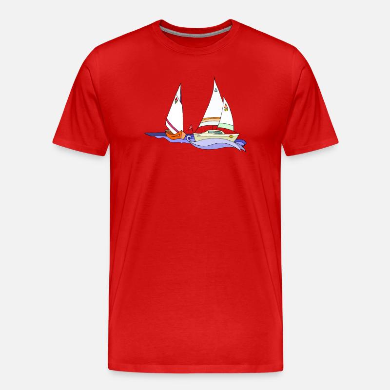 Segelboote - Männer Premium Bio T-Shirt - Rot