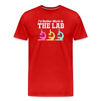 Laboratory Biology Chemistry Microscope Laboratory - Men's Premium Organic T-Shirt - red - Front - Damien (186cm)