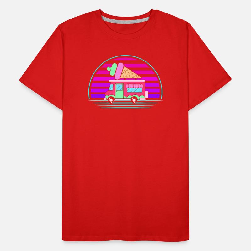 Eiscreme Eiswagen Eis Eisdiele Männer Premium Bio T-Shirt