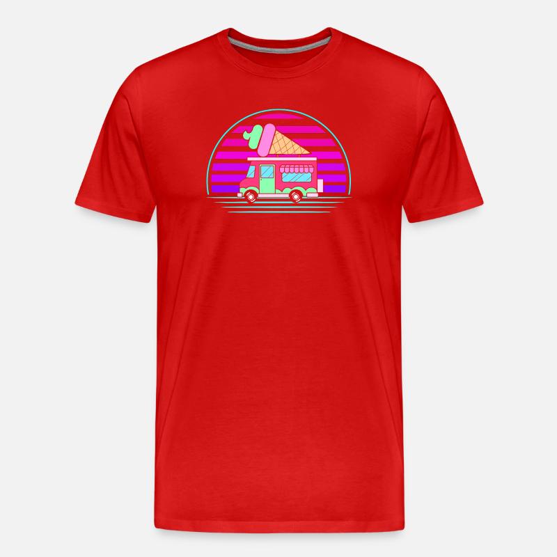 Eiscreme Eiswagen Eis Eisdiele - Männer Premium Bio T-Shirt - Rot