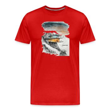 Living on Top Villa - Men's Premium Organic T-Shirt - red - Front - Damien (186cm)