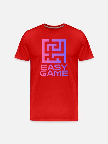 Maze Neon Easy Game Logo - Männer Premium Bio T-Shirt - Rot