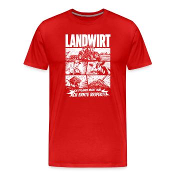 Landwirt Ich Ernte Respekt - Männer Premium Bio T-Shirt - Rot - Vorne - Damien (186cm)
