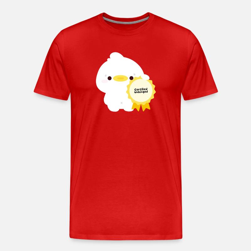 Zertifizierte unberechenbare Ente - Männer Premium Bio T-Shirt - Rot