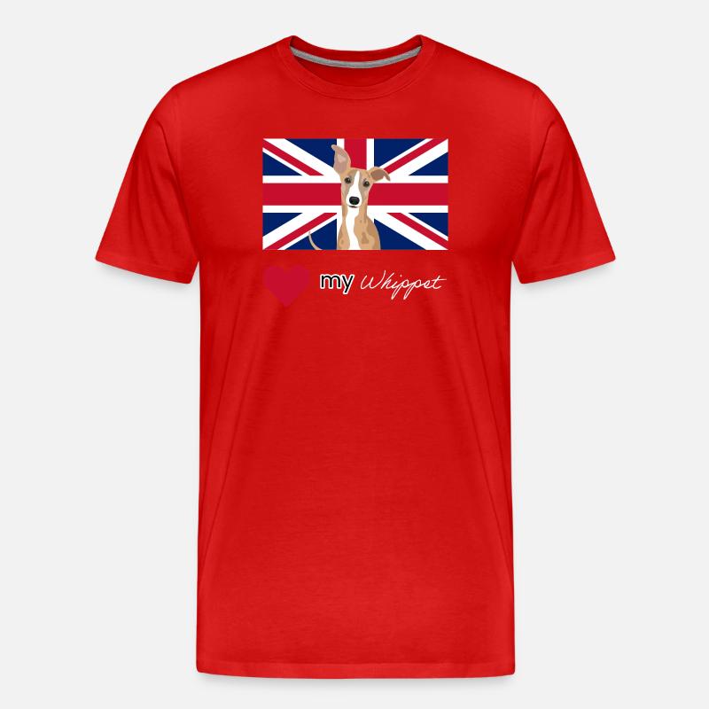 LUVMYWHIPPET (Weiß) - Männer Premium Bio T-Shirt - Rot