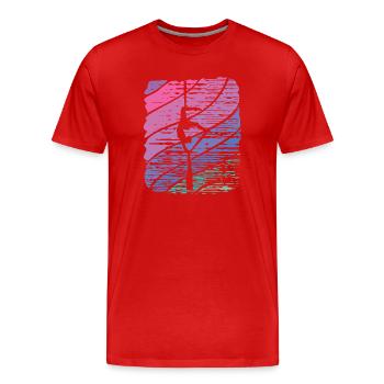 Tissu vertical Acrobaties aériennes vintage Soie aérienne - T-shirt bio Premium Homme - rouge - Devant - Damien (186cm)