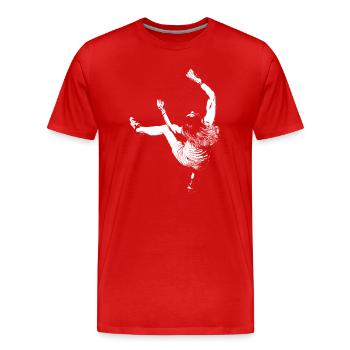 Kletternmotiv für dunkle Produkte - Männer Premium Bio T-Shirt - Rot - Vorne - Damien (186cm)