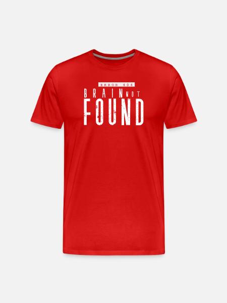Error 404 Lost Brain - Men's Premium Organic T-Shirt - red