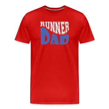 runner dad - Men's Premium Organic T-Shirt - red - Front - Damien (186cm)