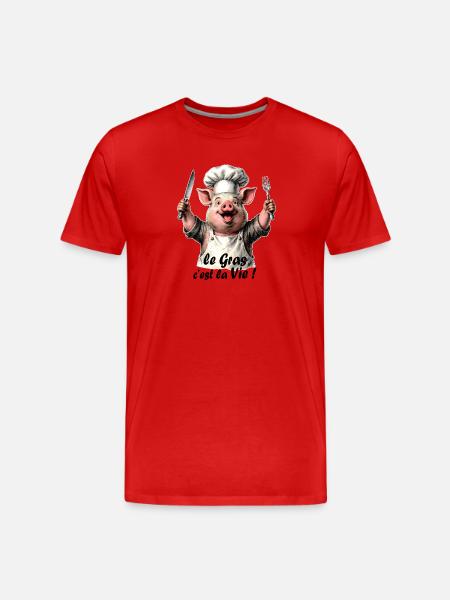 Le Gras, c'est la Vie - T-shirt bio Premium Homme - rouge