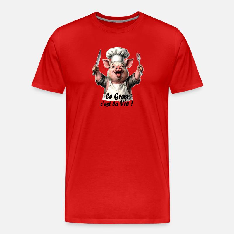 Le Gras, c'est la Vie - T-shirt bio Premium Homme - rouge