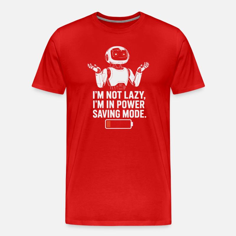 Power Saving Mode Robot - Men's Premium Organic T-Shirt - red