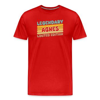 Agnes dans le rôle de Légendaire - T-shirt bio Premium Homme - rouge - Devant - Damien (186cm)