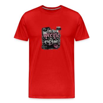 Trop précis pour expliquer – Gothic Pink - T-shirt bio Premium Homme - rouge - Devant - Damien (186cm)