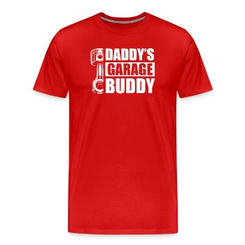 Daddy's garage buddy Car lover car guy mechanic - Männer Premium Bio T-Shirt - Rot - Vorne - Damien (186cm)