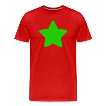 Green Star Clipart - T-shirt bio Premium Homme - rouge - Devant - Damien (186cm)