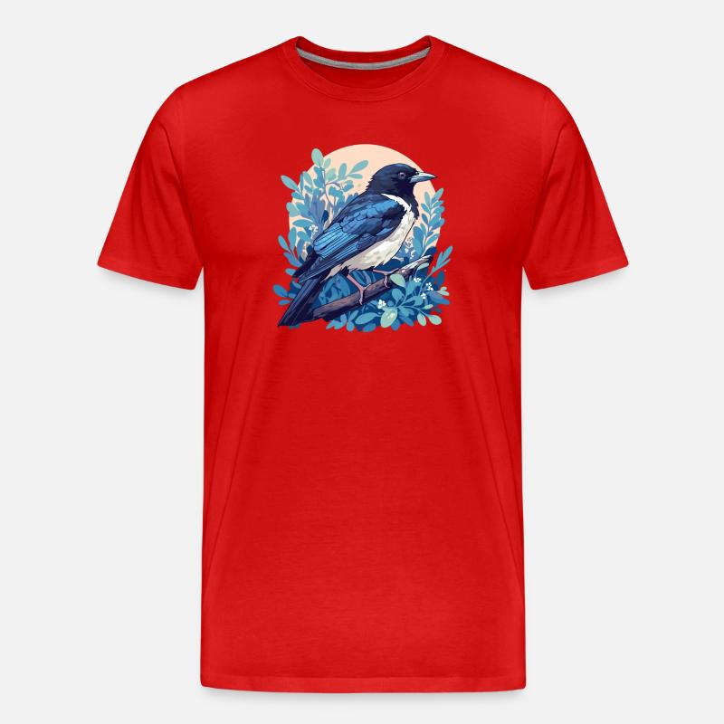 Elstern Elster - Männer Premium Bio T-Shirt - Rot