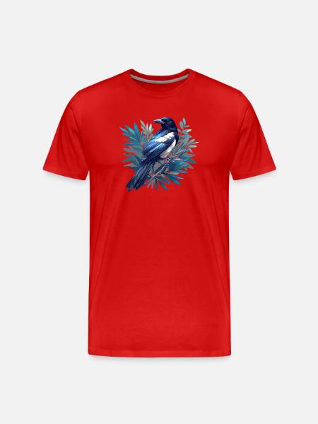 Magpies Magpie - Men's Premium Organic T-Shirt - red