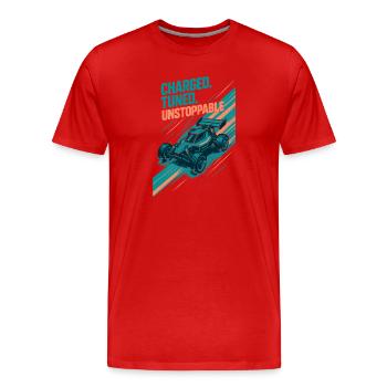 Geladen, getunt, unaufhaltbar | RC Buggy - Männer Premium Bio T-Shirt - Rot - Vorne - Damien (186cm)