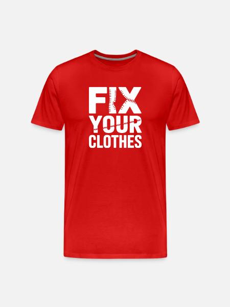 Fix Your Clothes Visible Repair - Men's Premium Organic T-Shirt - red